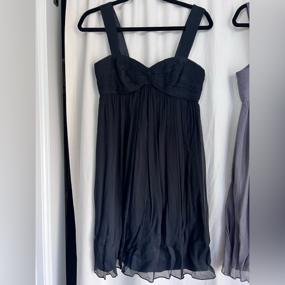 Jcrew 2p black chiffon wedding guest dress, NWT sweetheart neckline